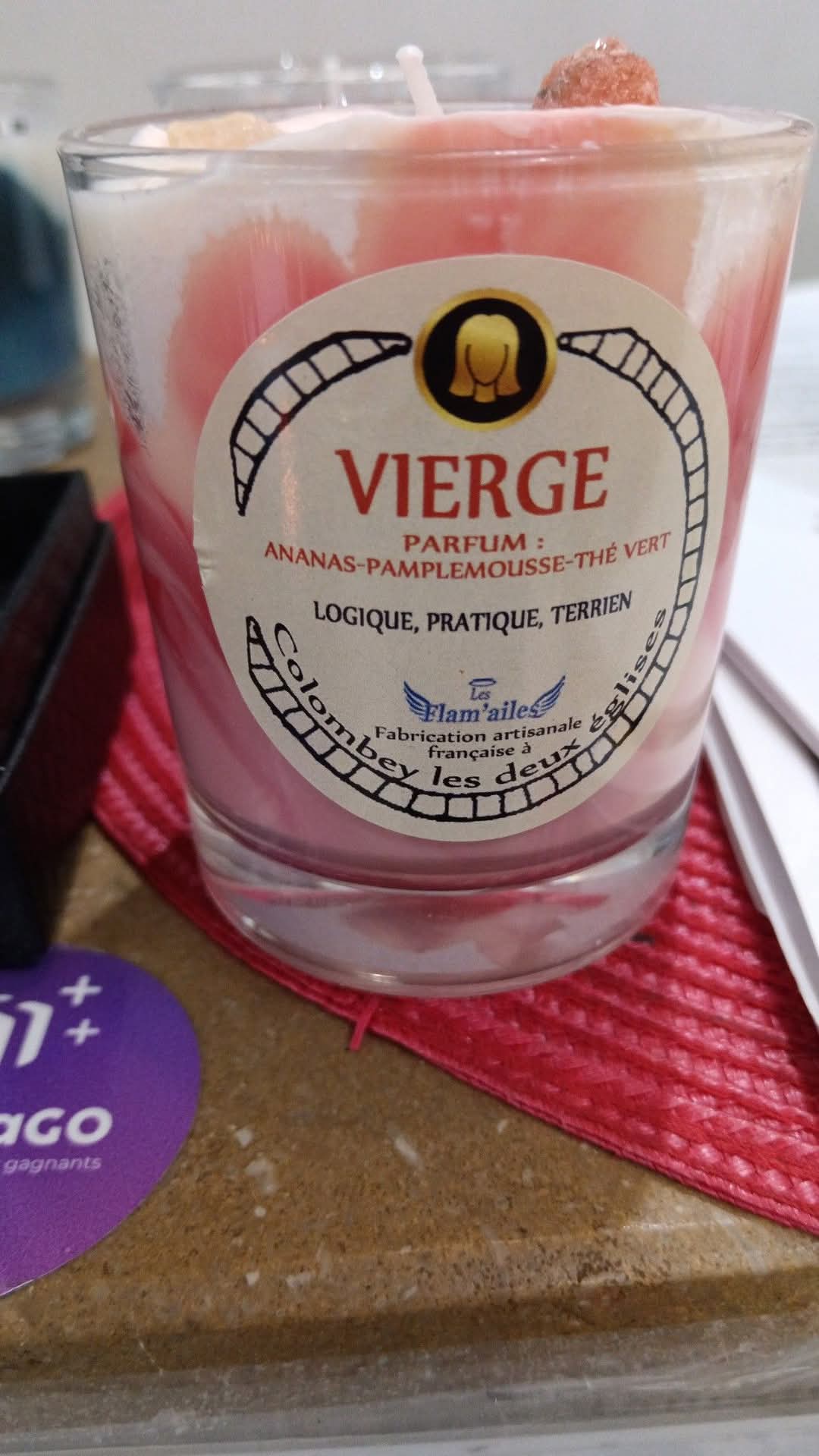Bougie astrologique vierge fabrication artisanale