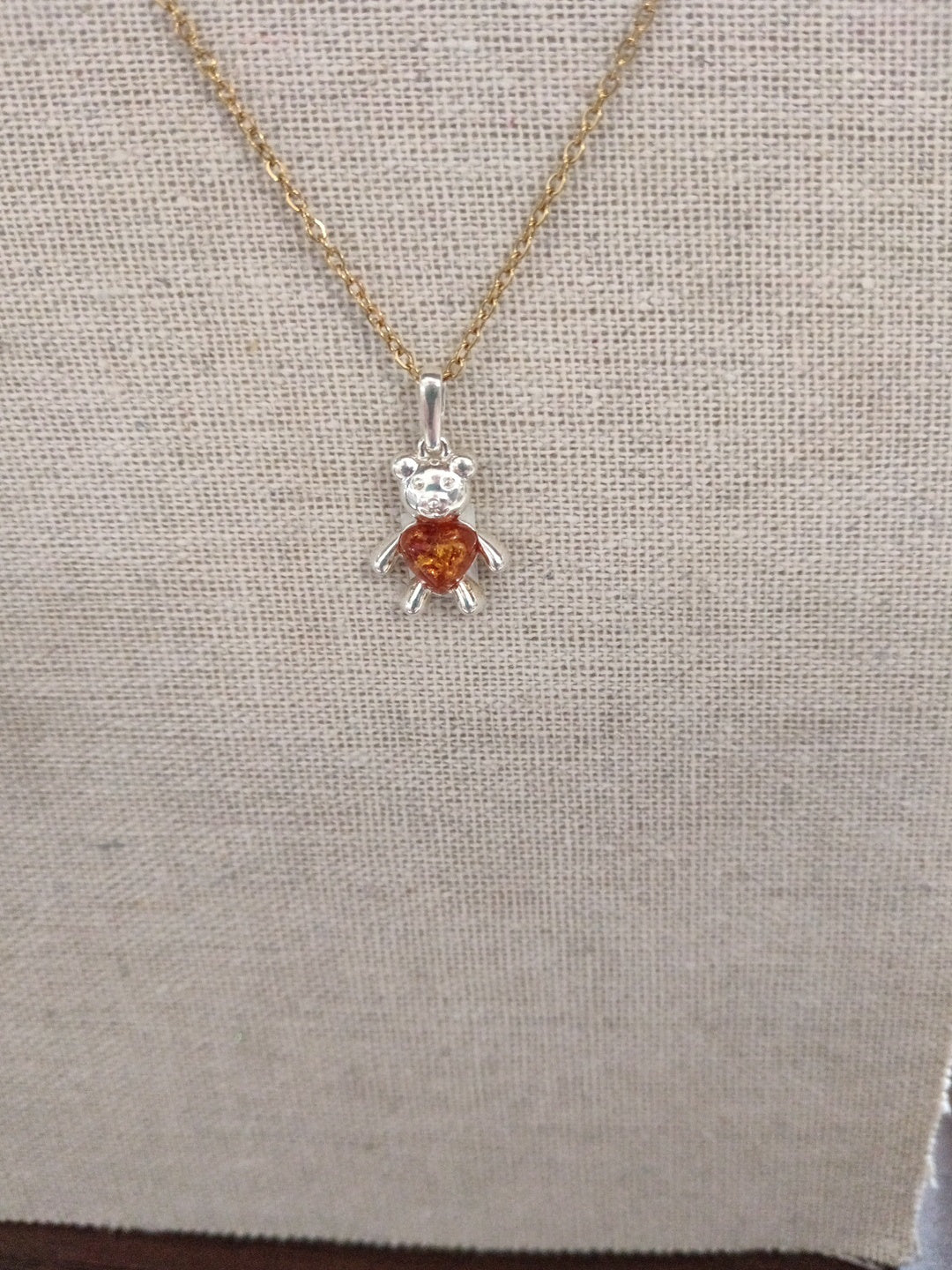 Collier argent  ambre